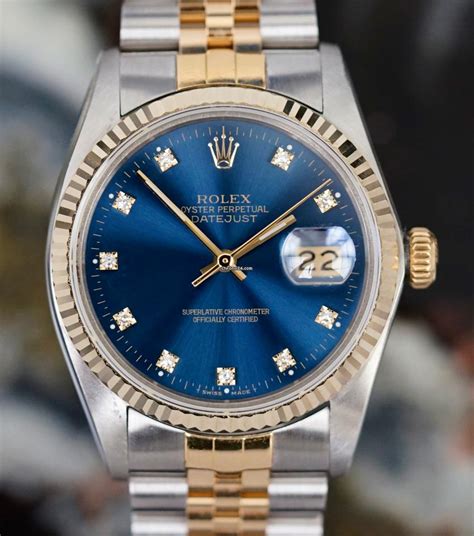 rolex datejust 36 blauwe plaat bicolor chrono 24|rolex datejust 36.